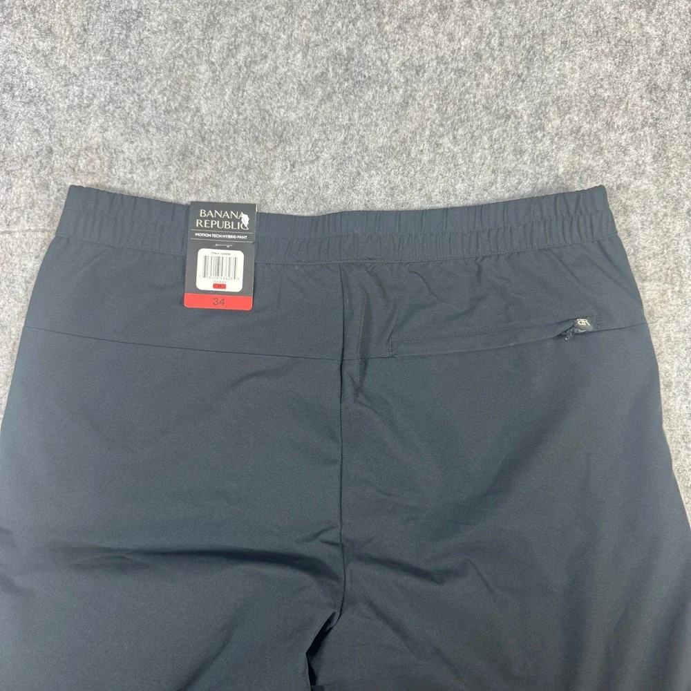 Banana Republic Mens Motion Tech Hybrid Pant Black Size 34 Tapered Performance